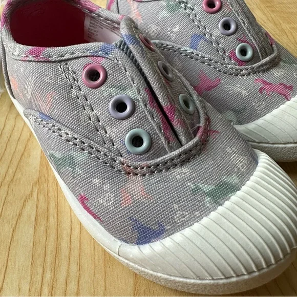 Cat & Jack Rory Unicorn Slip On Sneakers in Gray/Pink - Girls Size 6 NWT, Target - Picture 4 of 16